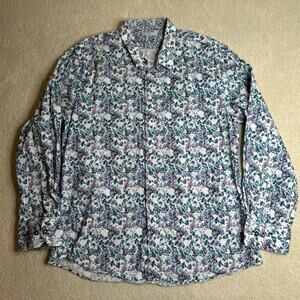 Duchamp Floral Blue and Purple Men's Shirt Slim Fit
